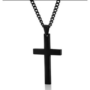Fashion Cross Necklace Women Men Black Christian Charm Necklace